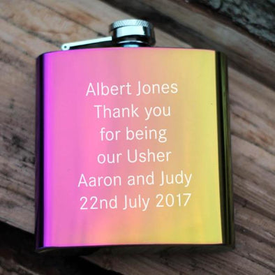 Personaliesd Rainbow steel Hip flask